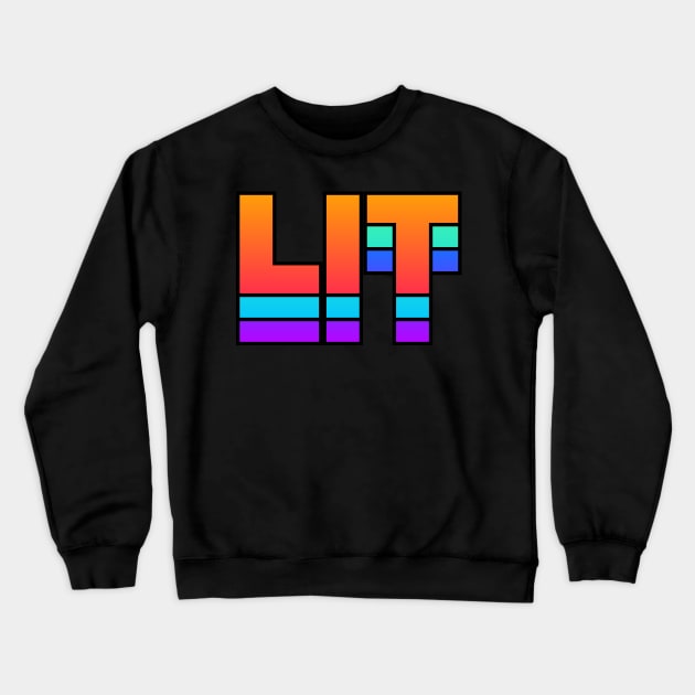 LIT – Rave EDM PLUR Design Crewneck Sweatshirt by MeatMan